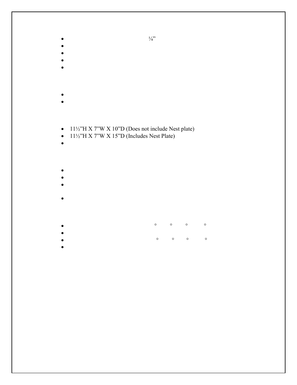 Section 5.3 - manifold, Section 5.4 - dimensions, Section 5.5 - electrical | Section 5.6 - environmental | Hudson Robotics Micro10x User Manual | Page 30 / 30