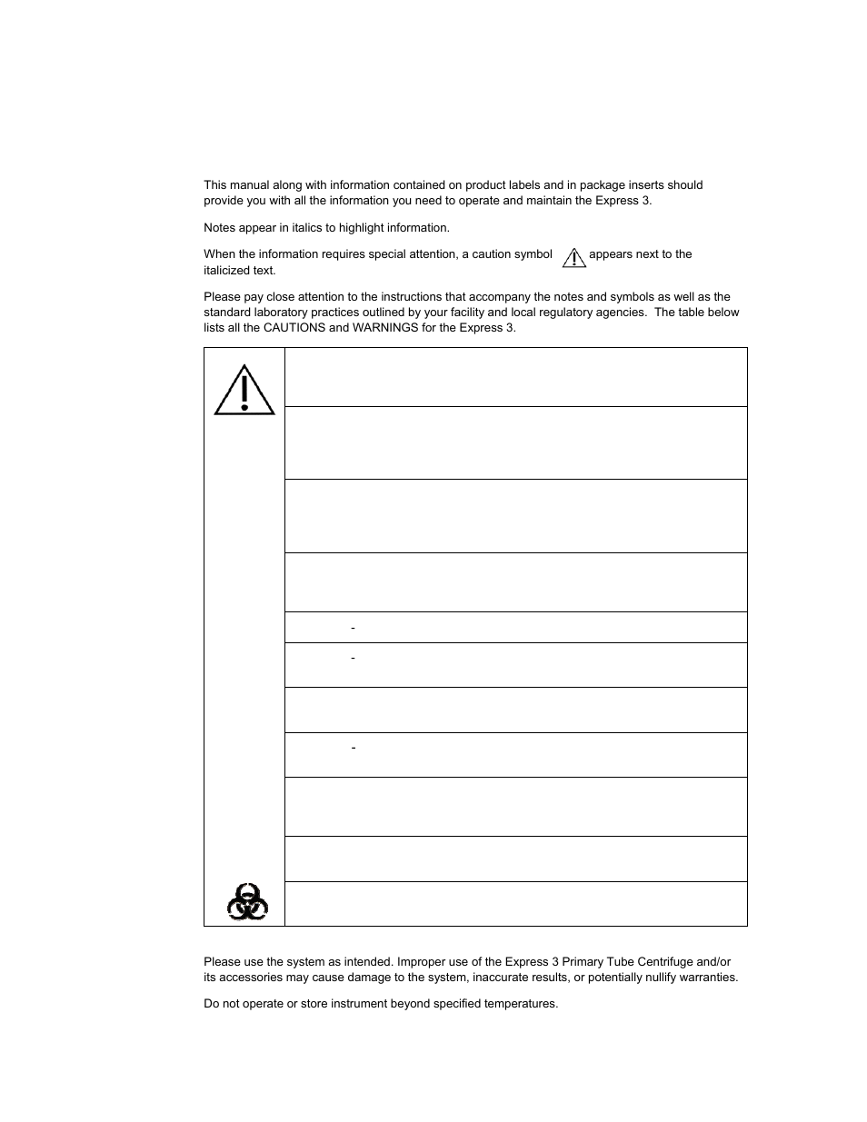 How to use this manual | Iris Sample Processing StatSpin® Express 3 Primary Tube Centrifuge User Manual | Page 4 / 17
