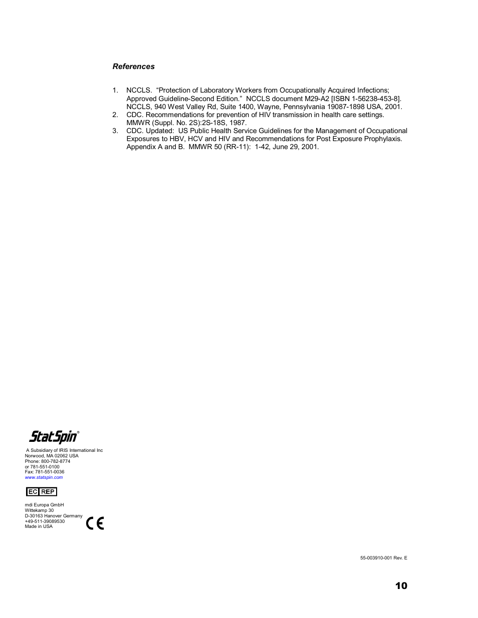 Iris Sample Processing StatSpin® Express 2 Primary Tube Centrifuge User Manual | Page 14 / 15