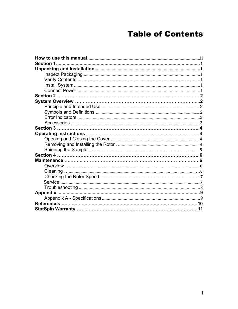 Iris Sample Processing StatSpin® Express 2 Primary Tube Centrifuge User Manual | Page 3 / 15