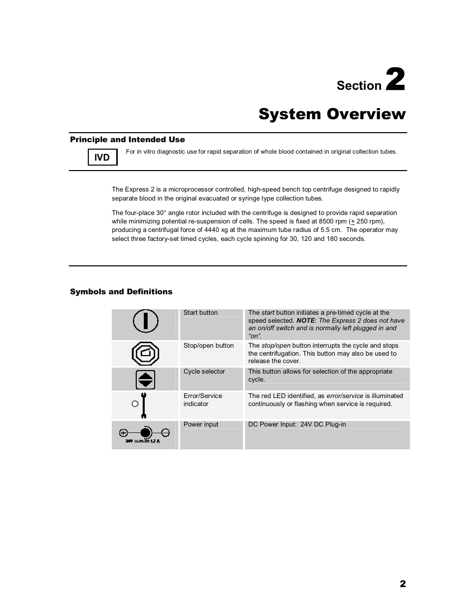 System overview | Iris Sample Processing StatSpin® Express 2 Primary Tube Centrifuge User Manual | Page 6 / 15