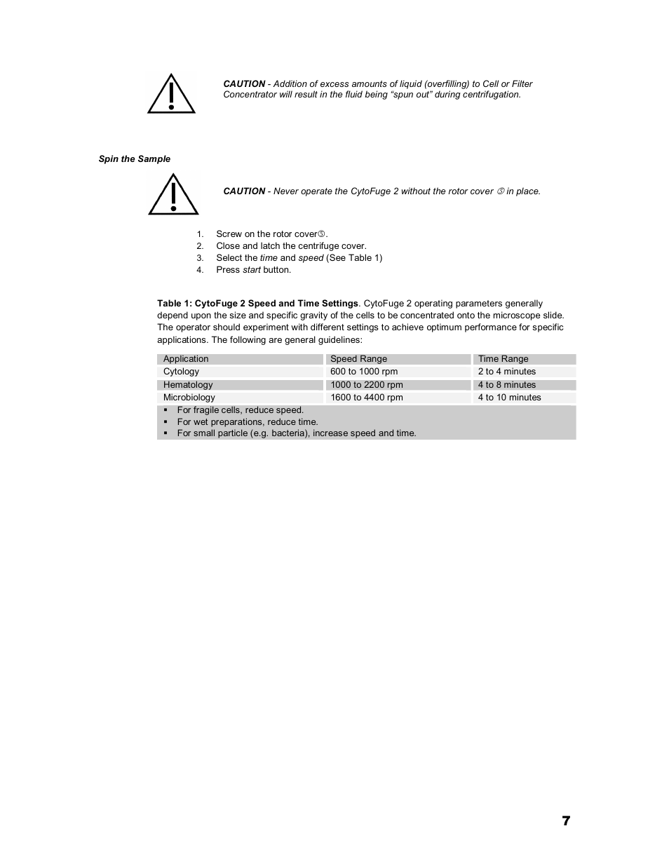 Iris Sample Processing StatSpin® CytoFuge 2 Compact Cytocentrifuge System User Manual | Page 11 / 16