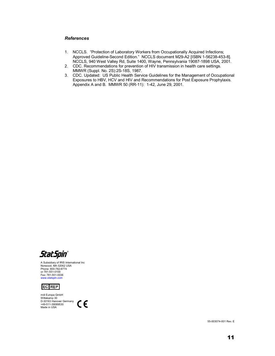 Iris Sample Processing StatSpin® CytoFuge 2 Compact Cytocentrifuge System User Manual | Page 15 / 16