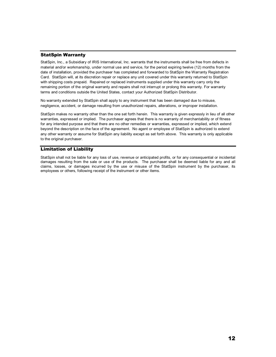 Iris Sample Processing StatSpin® CytoFuge 2 Compact Cytocentrifuge System User Manual | Page 16 / 16