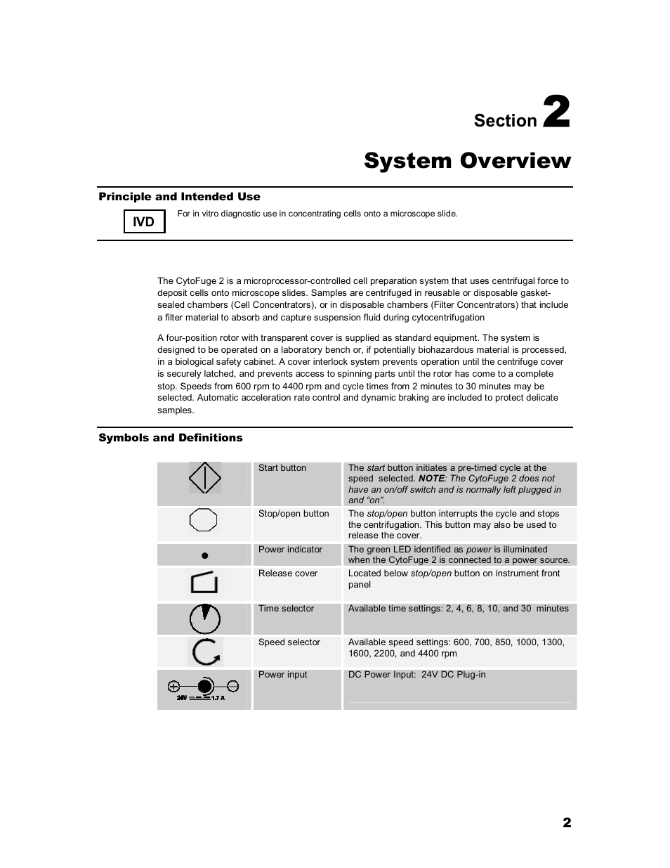 System overview | Iris Sample Processing StatSpin® CytoFuge 2 Compact Cytocentrifuge System User Manual | Page 6 / 16