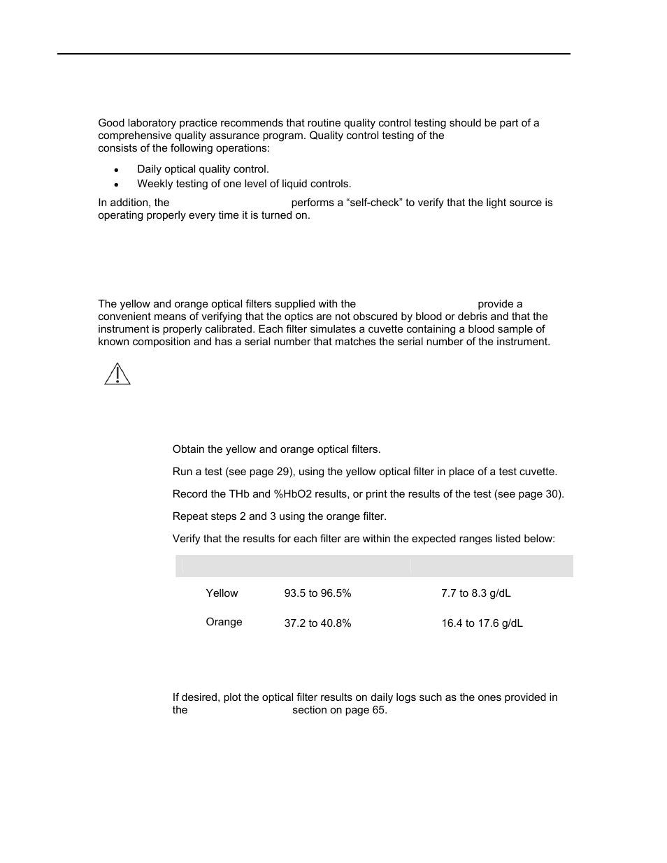 Quality control, Performing optical quality control | ITC Avoximeter 1000E Whole Blood Oximeter User Manual | Page 40 / 82