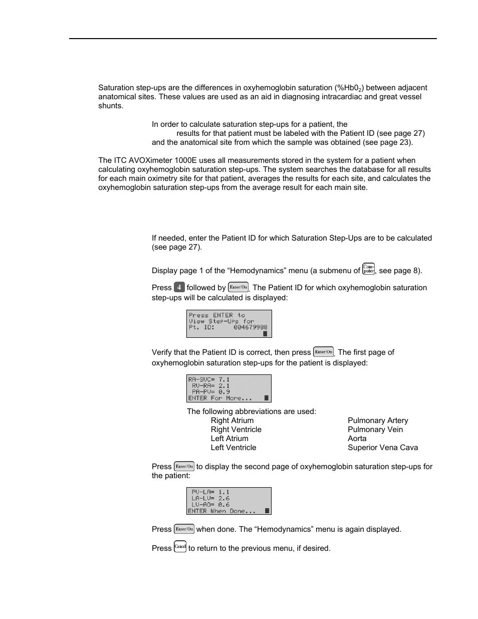Saturation step-ups | ITC Avoximeter 1000E Whole Blood Oximeter User Manual | Page 51 / 82