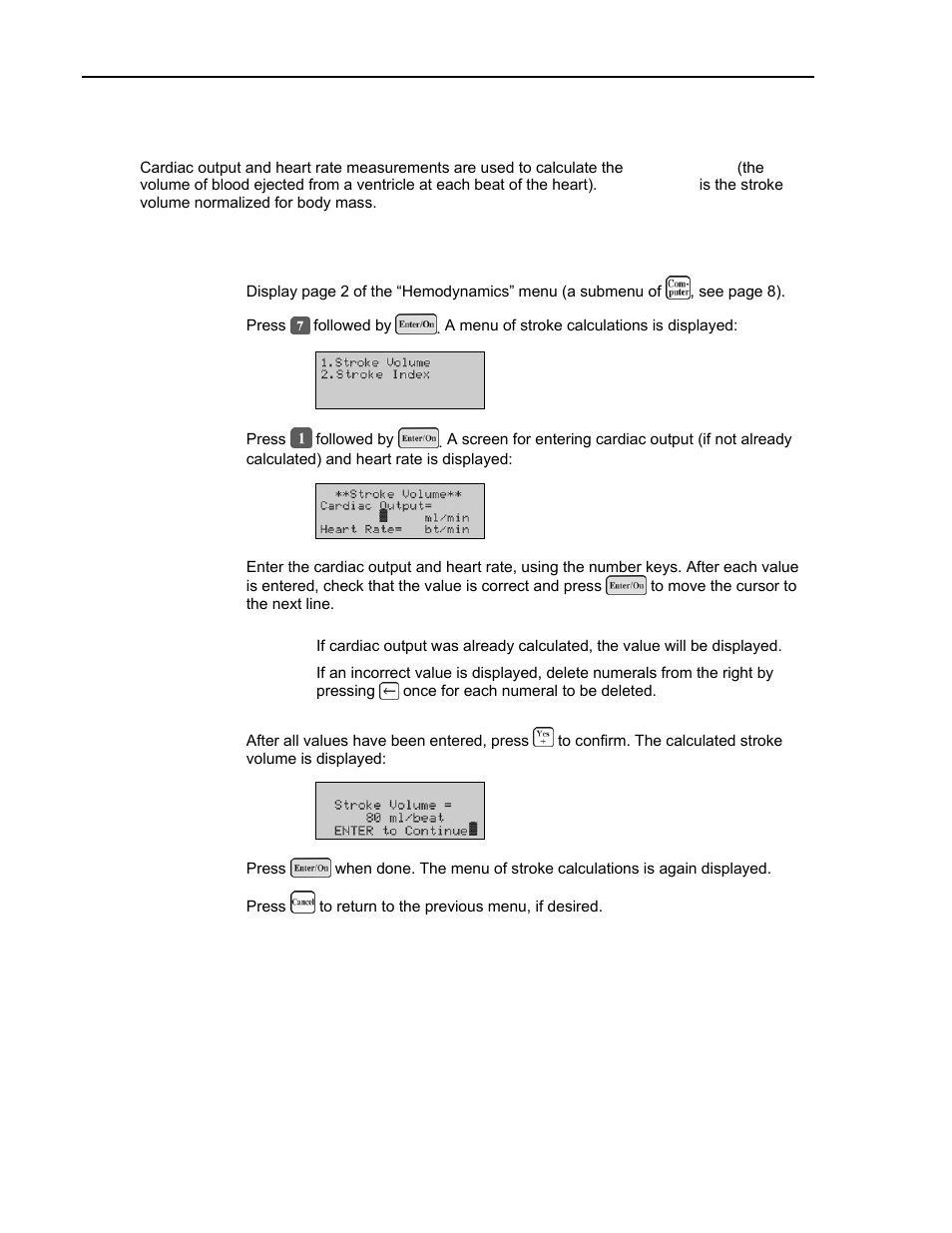 Stroke volume and stroke index | ITC Avoximeter 1000E Whole Blood Oximeter User Manual | Page 58 / 82