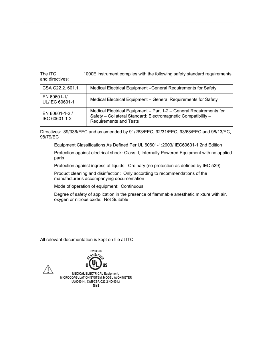 8 safety standards, Safety standards | ITC Avoximeter 1000E Whole Blood Oximeter User Manual | Page 76 / 82