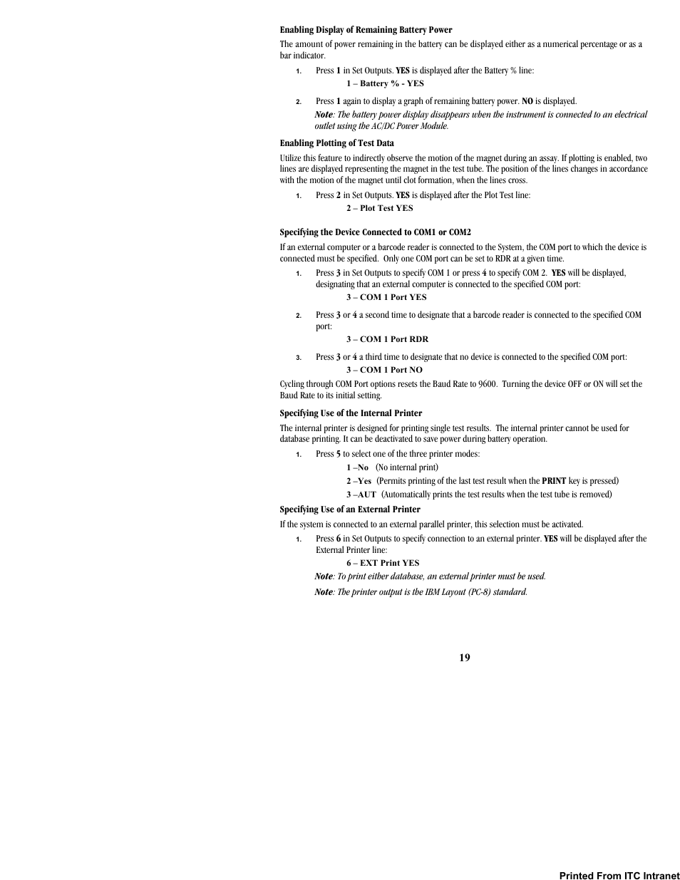 ITC Hemochron Response Whole Blood Coagulation System User Manual | Page 19 / 44