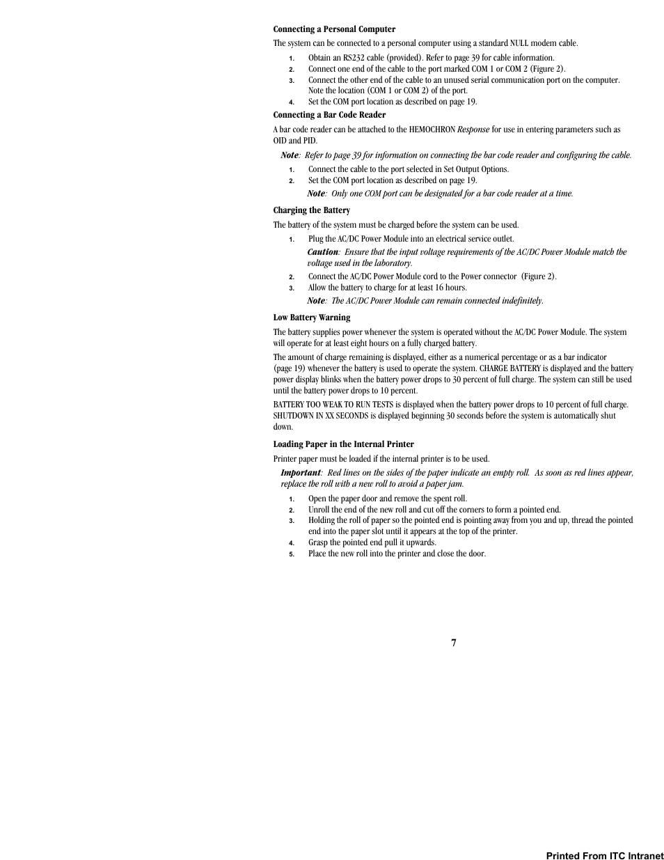 ITC Hemochron Response Whole Blood Coagulation System User Manual | Page 7 / 44