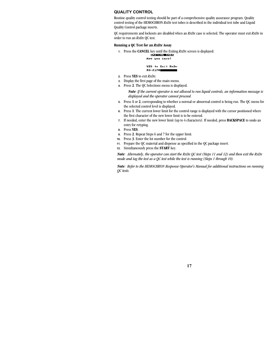 ITC Hemochron Response Whole Blood Coagulation System User Manual | Page 17 / 24
