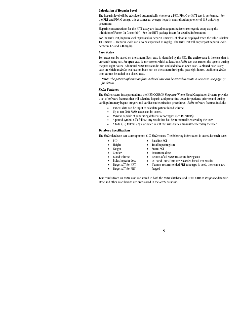 ITC Hemochron Response Whole Blood Coagulation System User Manual | Page 5 / 24