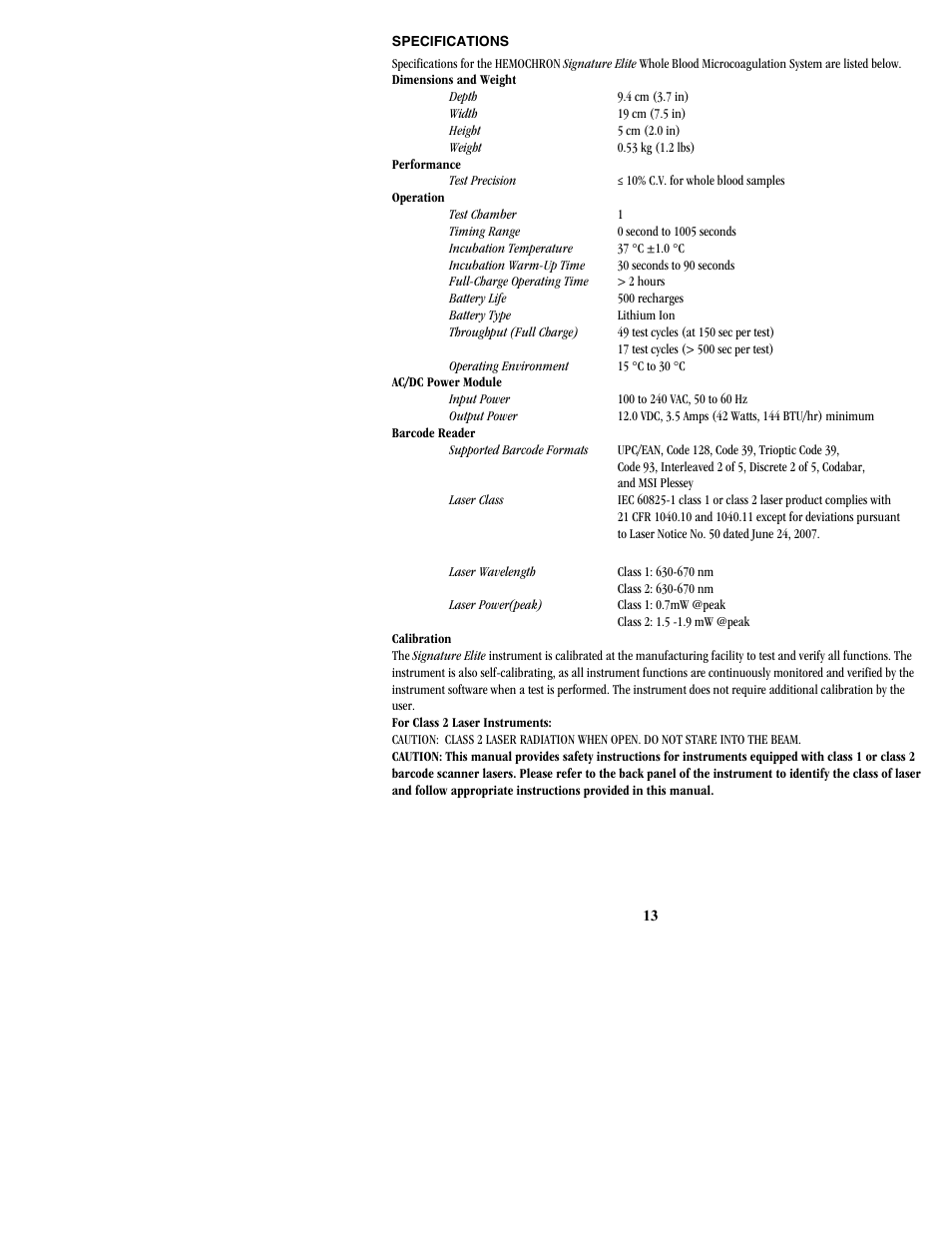 ITC Hemochron Signature Elite Whole Blood Microcoagulation System User Manual | Page 13 / 84