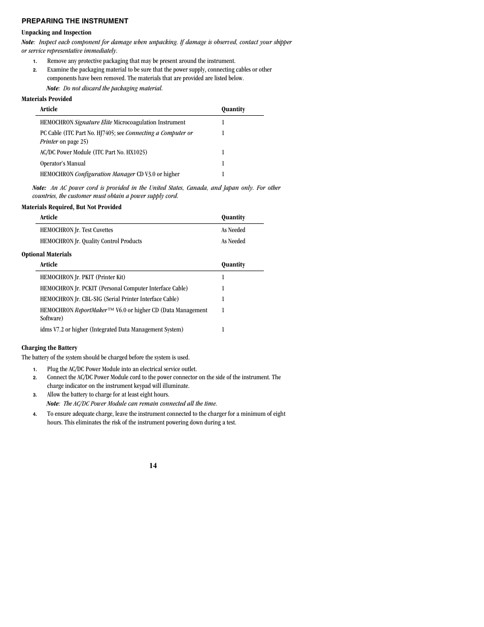 ITC Hemochron Signature Elite Whole Blood Microcoagulation System User Manual | Page 14 / 84