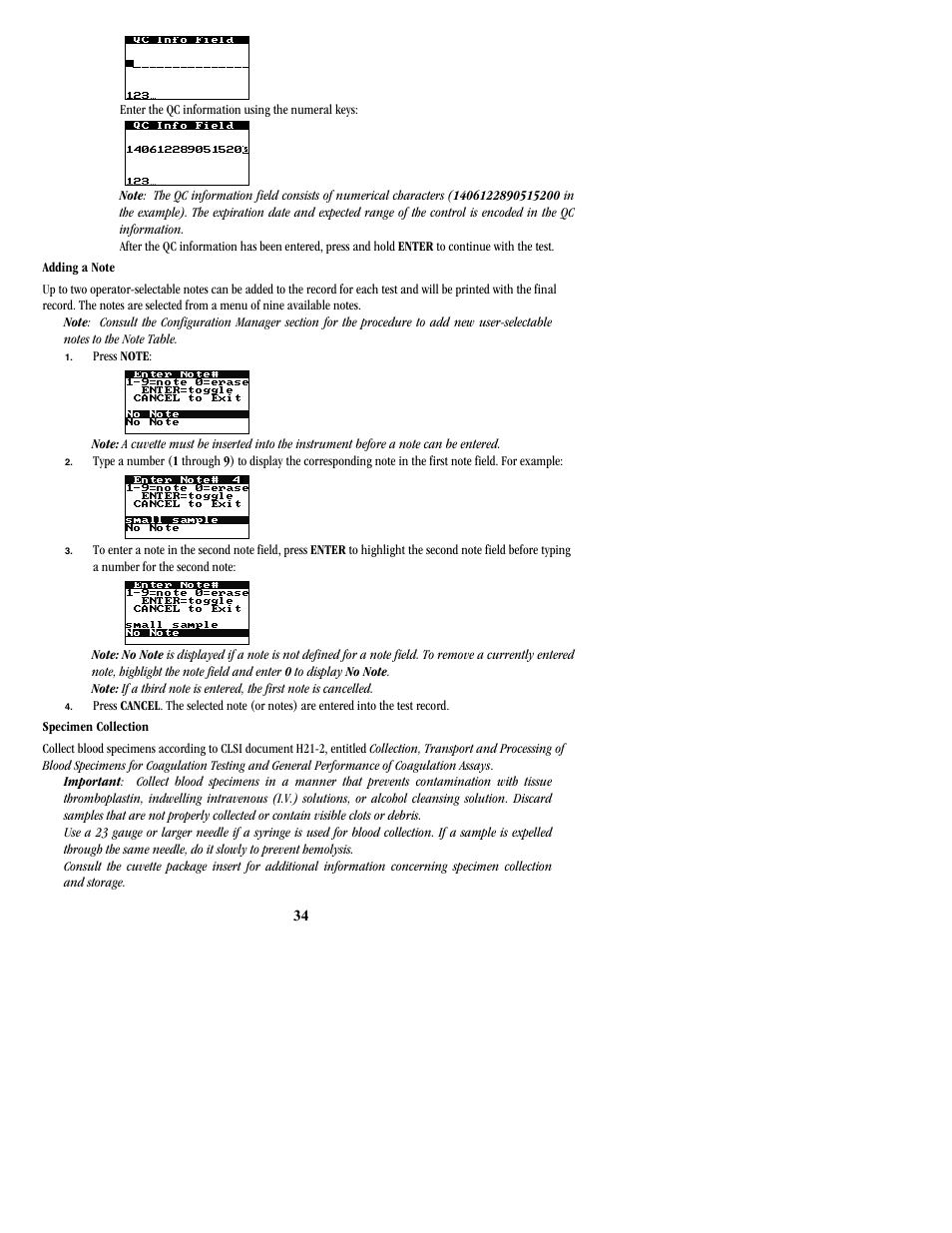 ITC Hemochron Signature Elite Whole Blood Microcoagulation System User Manual | Page 34 / 84