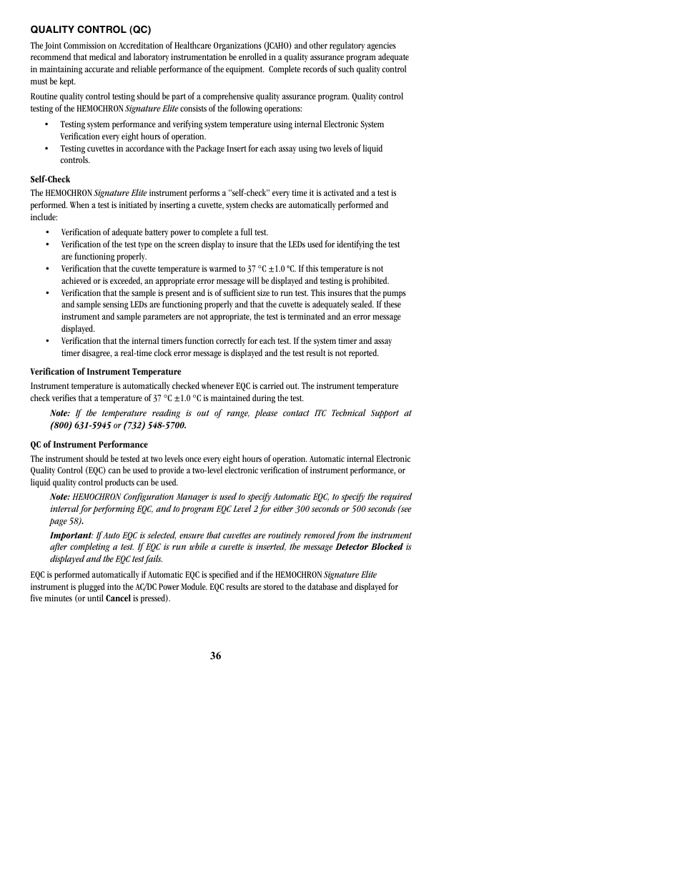 ITC Hemochron Signature Elite Whole Blood Microcoagulation System User Manual | Page 36 / 84