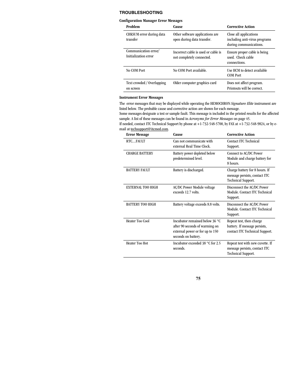 ITC Hemochron Signature Elite Whole Blood Microcoagulation System User Manual | Page 75 / 84