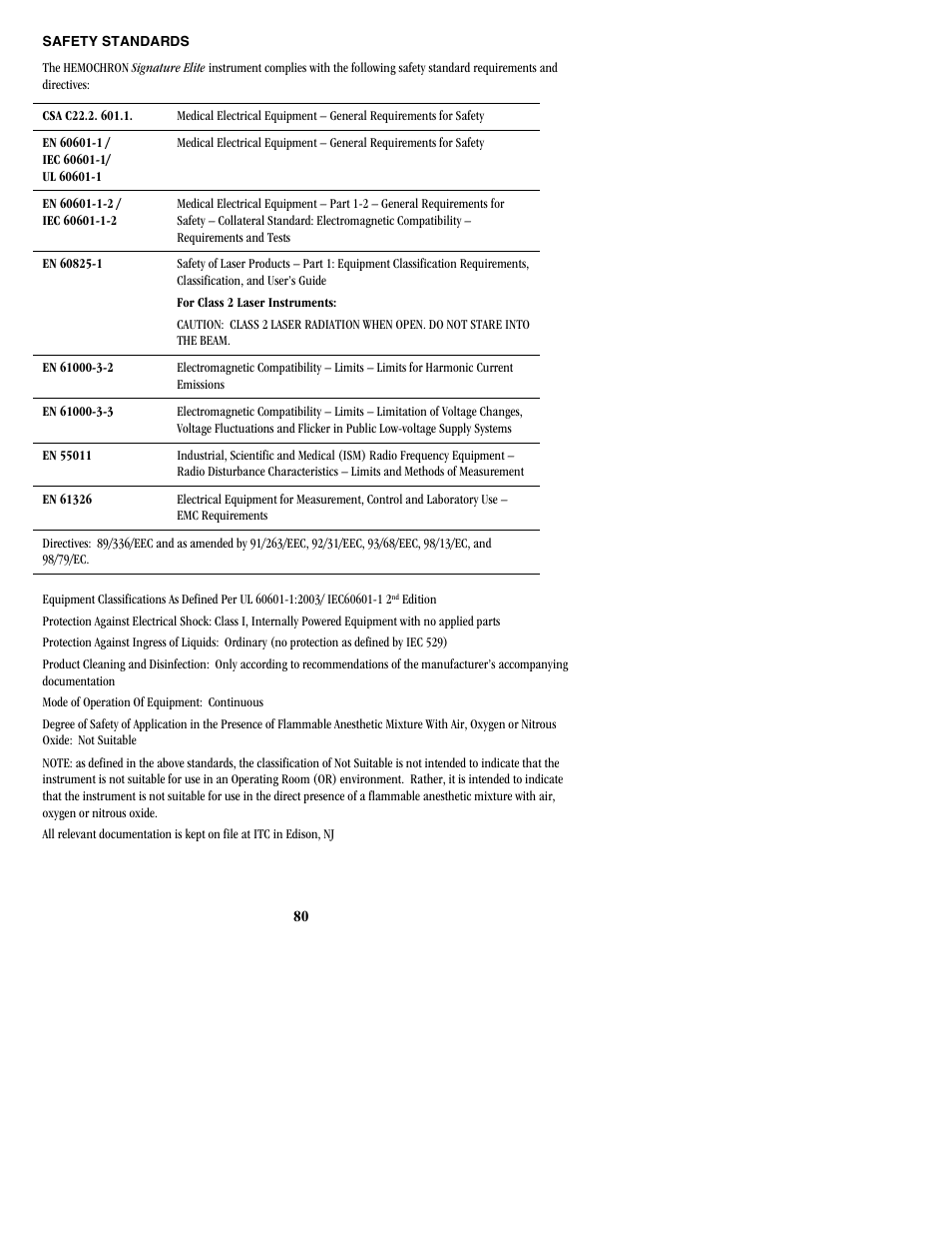 ITC Hemochron Signature Elite Whole Blood Microcoagulation System User Manual | Page 80 / 84