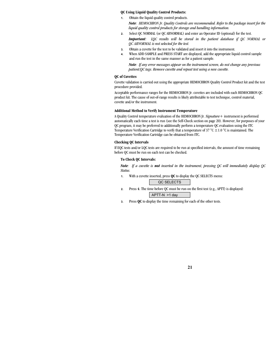 ITC Hemochron Signature+ Whole Blood Microcoagulation System User Manual | Page 21 / 52