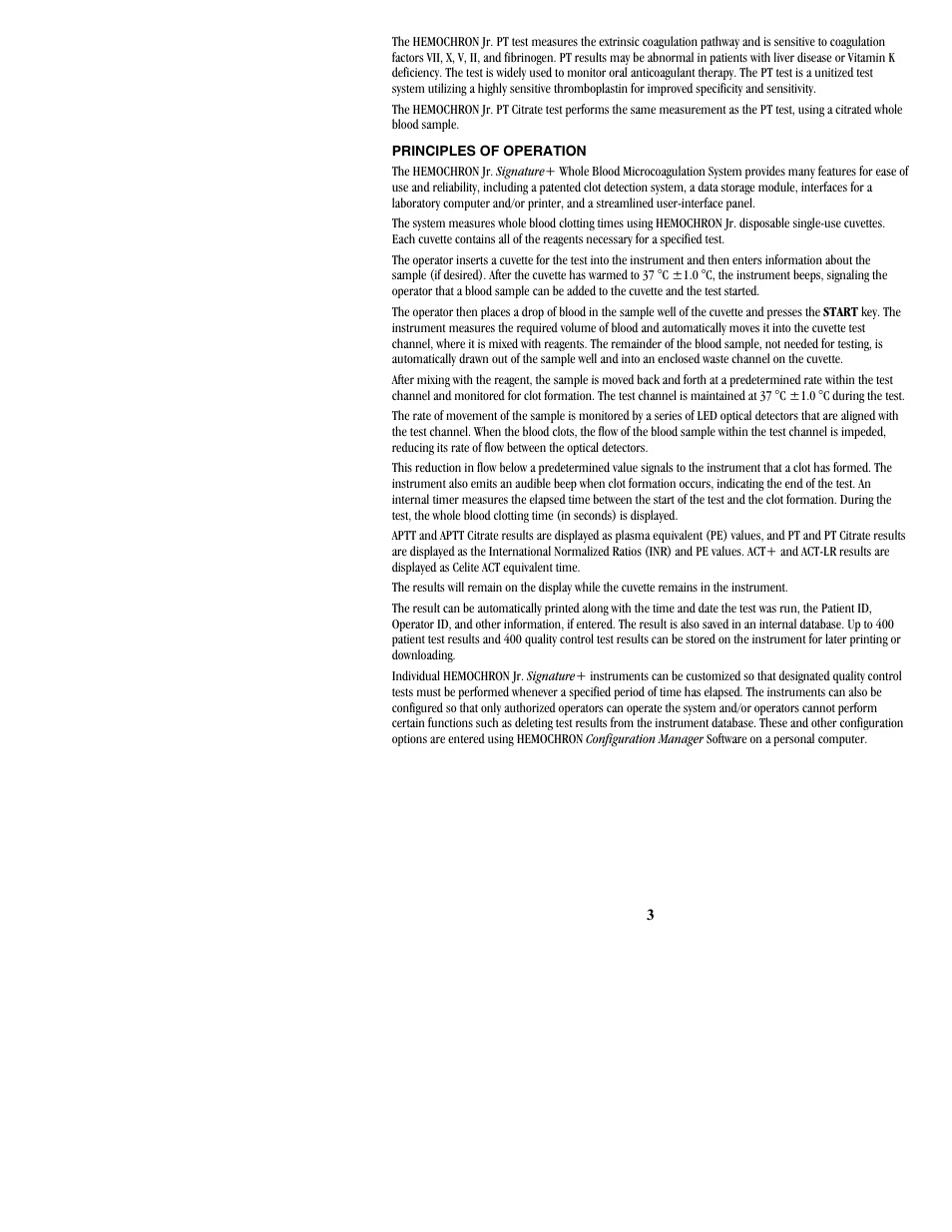 Principles of operation | ITC Hemochron Signature+ Whole Blood Microcoagulation System User Manual | Page 3 / 52