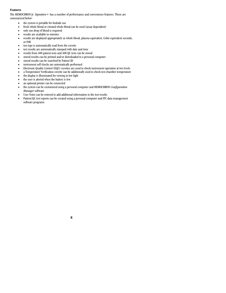 ITC Hemochron Signature+ Whole Blood Microcoagulation System User Manual | Page 8 / 52