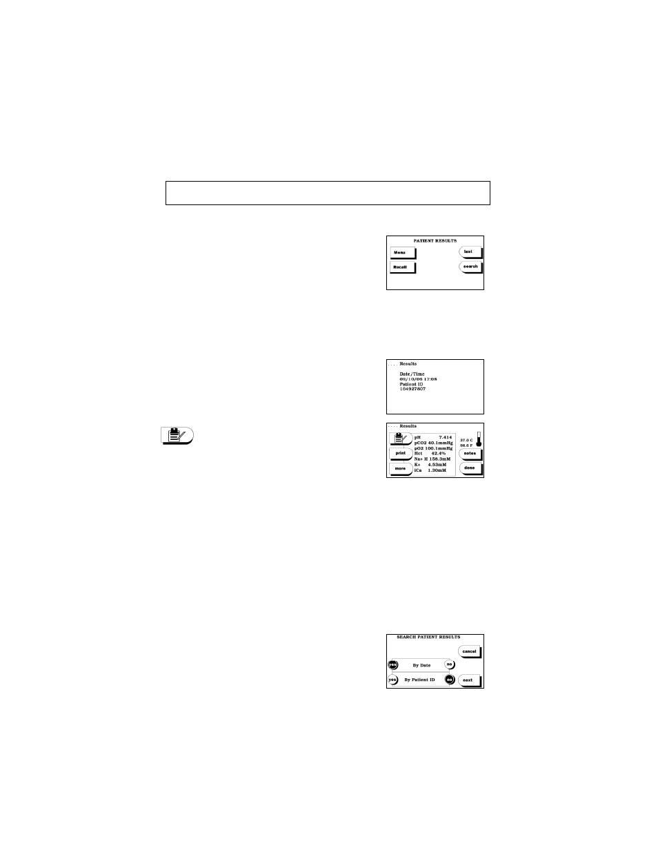 Recalling results | ITC IRMA TruPoint Blood Analysis System User Manual | Page 68 / 170