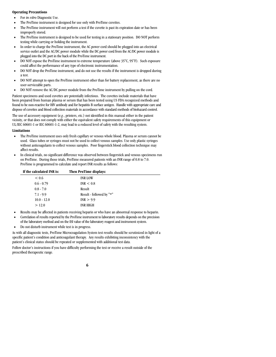 ITC ProTime Microcoagulation System User Manual | Page 6 / 40