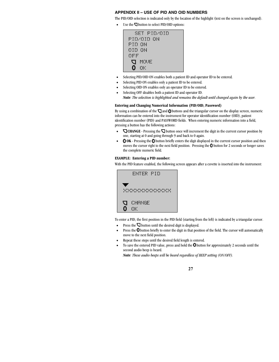 Appendix ii – use of pid and oid numbers | ITC ProTime Microcoagulation System User Manual | Page 27 / 36