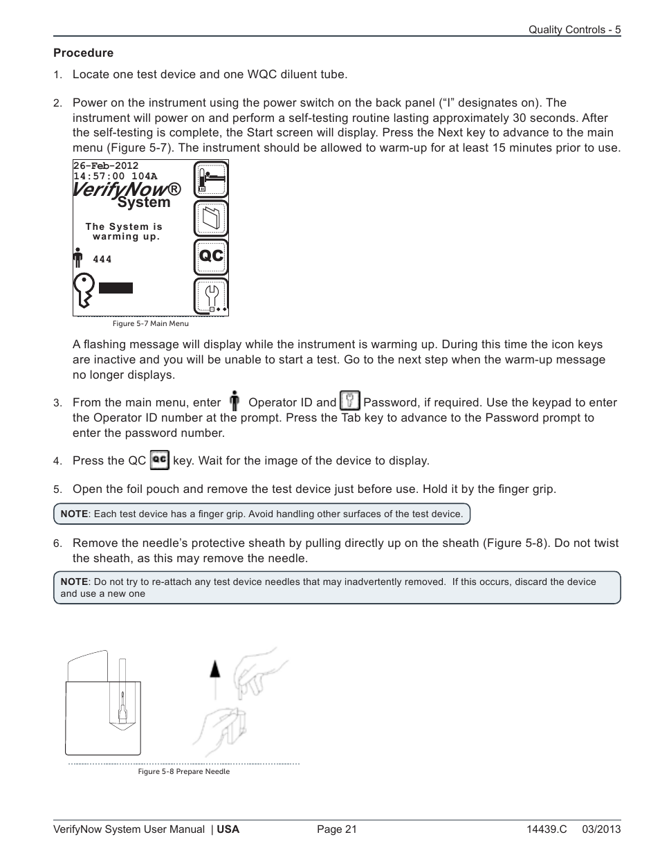 Verifynow, System | ITC VerifyNow System Platelet Reactivity Test User Manual | Page 25 / 104