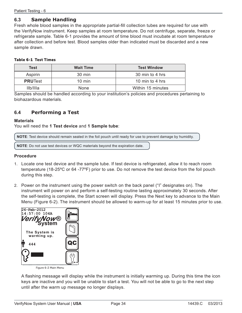 Verifynow, System | ITC VerifyNow System Platelet Reactivity Test User Manual | Page 38 / 104