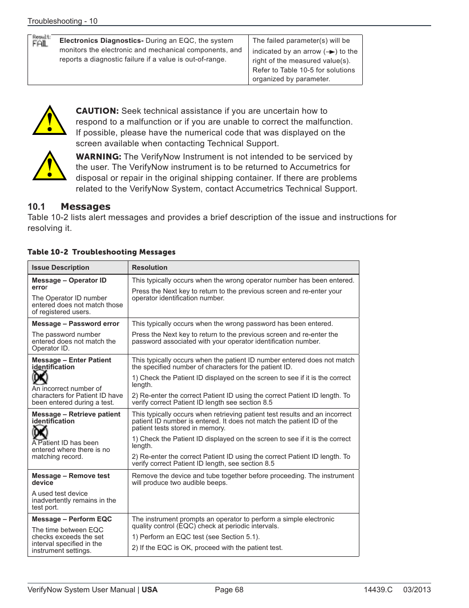 ITC VerifyNow System Platelet Reactivity Test User Manual | Page 72 / 104