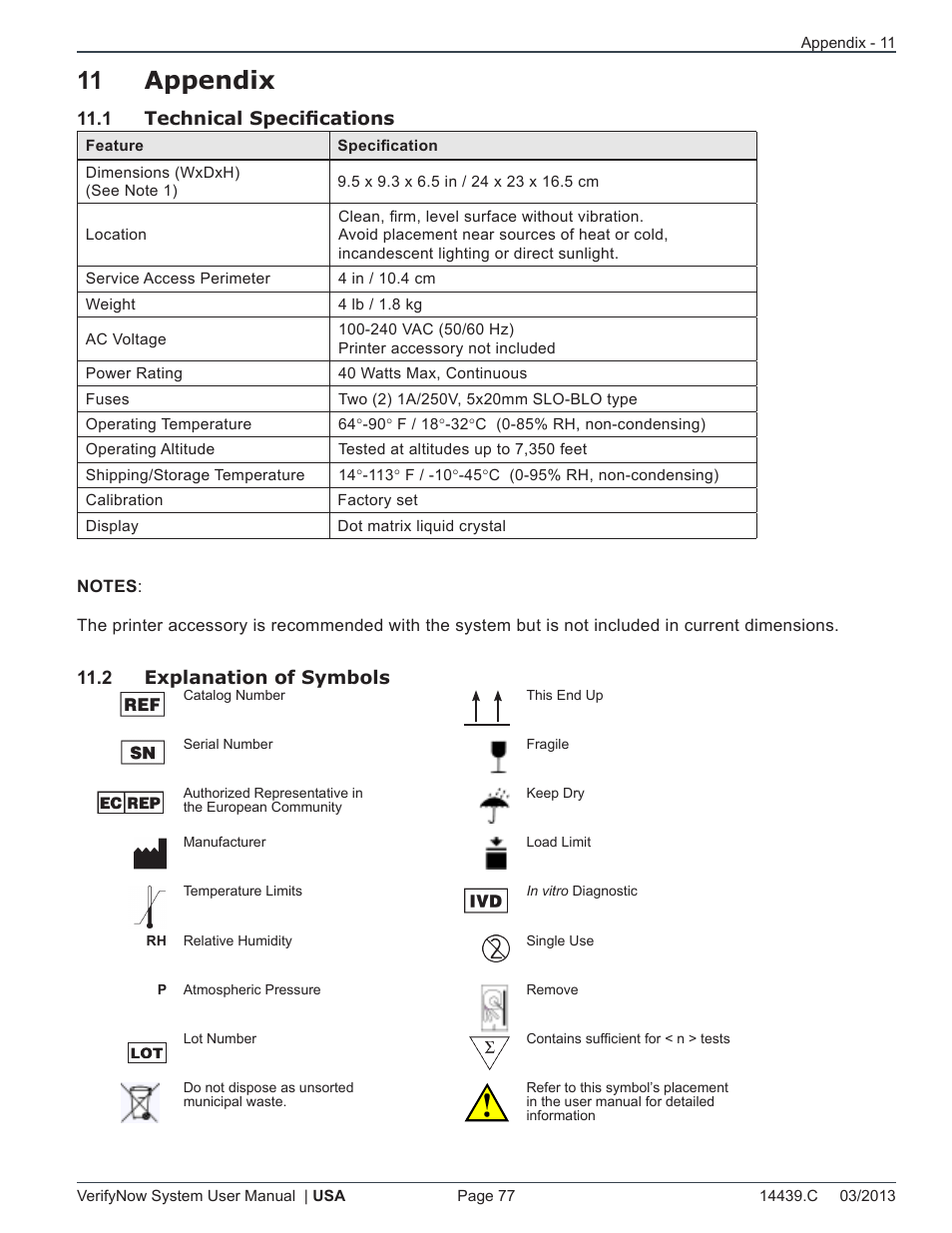 11 appendix | ITC VerifyNow System Platelet Reactivity Test User Manual | Page 81 / 104