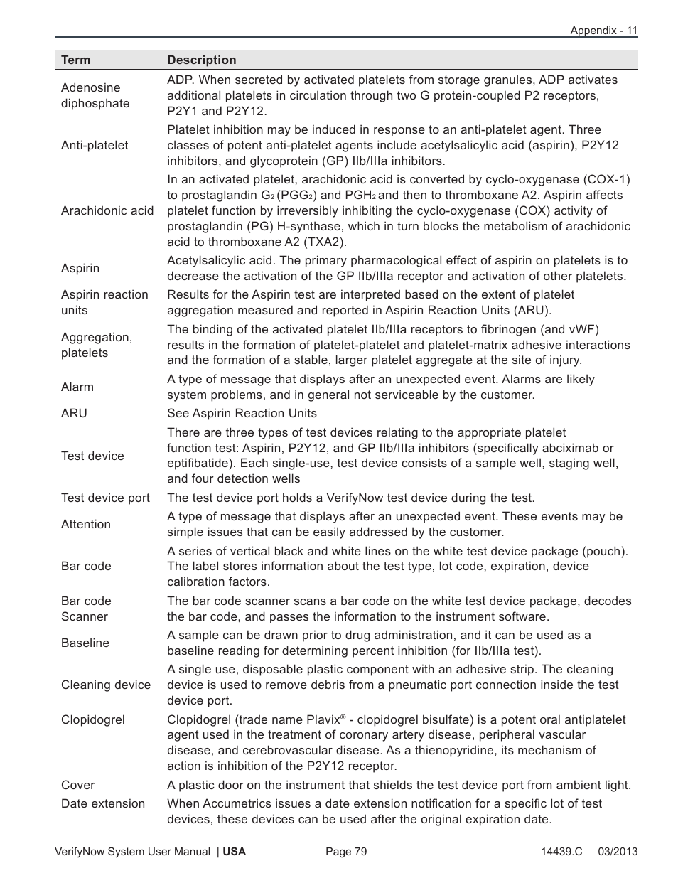 ITC VerifyNow System Platelet Reactivity Test User Manual | Page 83 / 104