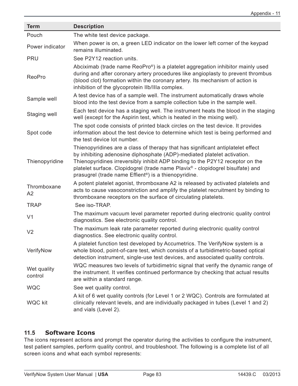 ITC VerifyNow System Platelet Reactivity Test User Manual | Page 87 / 104