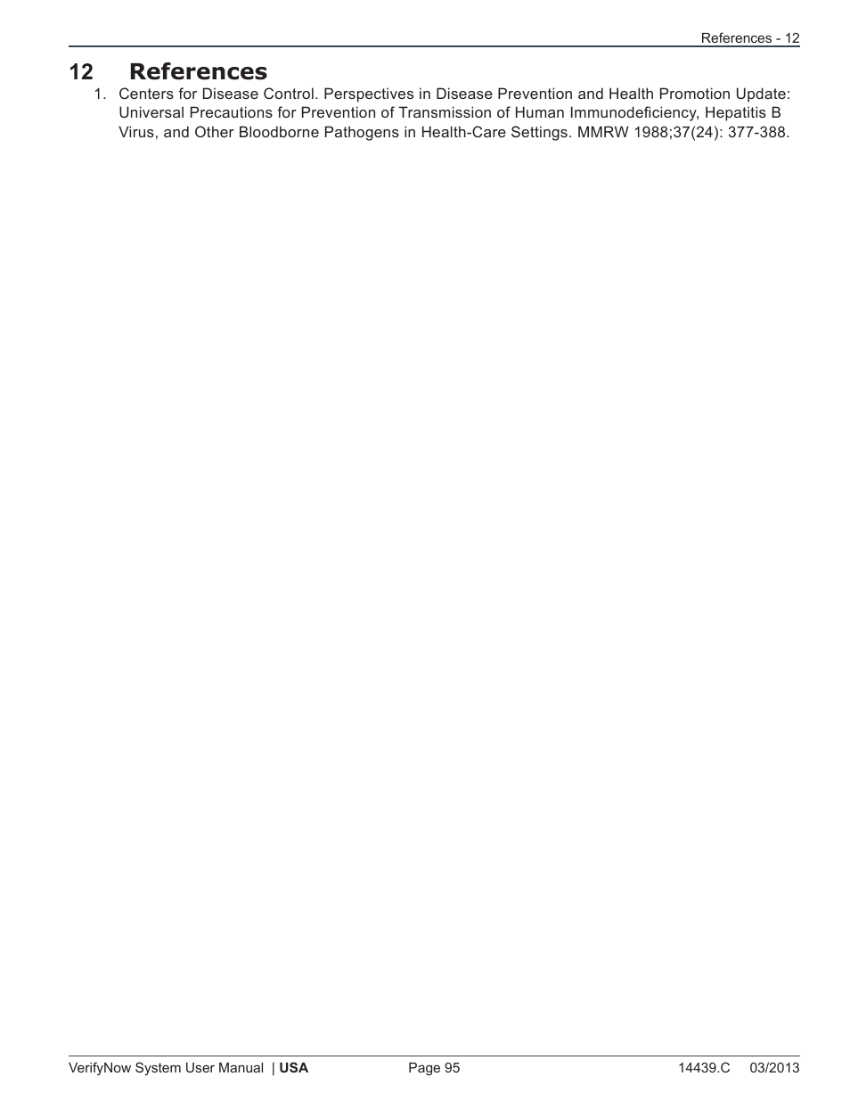 12 references | ITC VerifyNow System Platelet Reactivity Test User Manual | Page 99 / 104