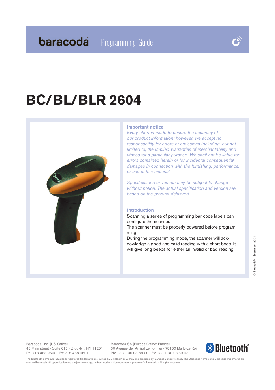 Baracoda BL2604 User Manual | 23 pages