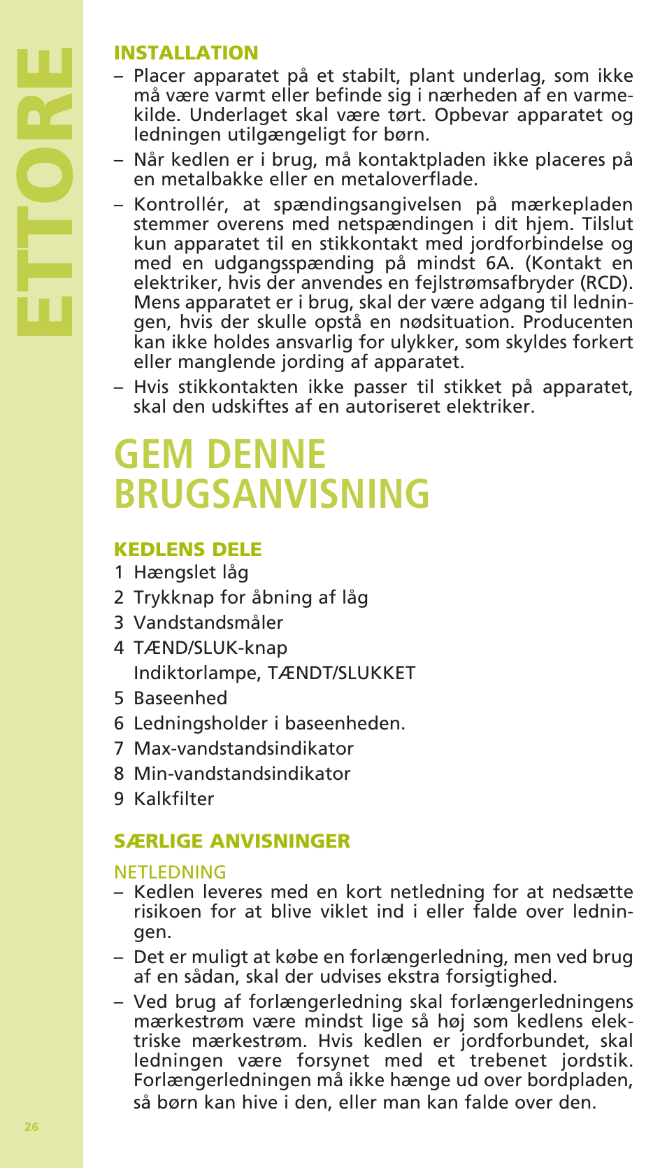 Ettore, Gem denne brugsanvisning | Bodum 11175 User Manual | Page 28 / 73