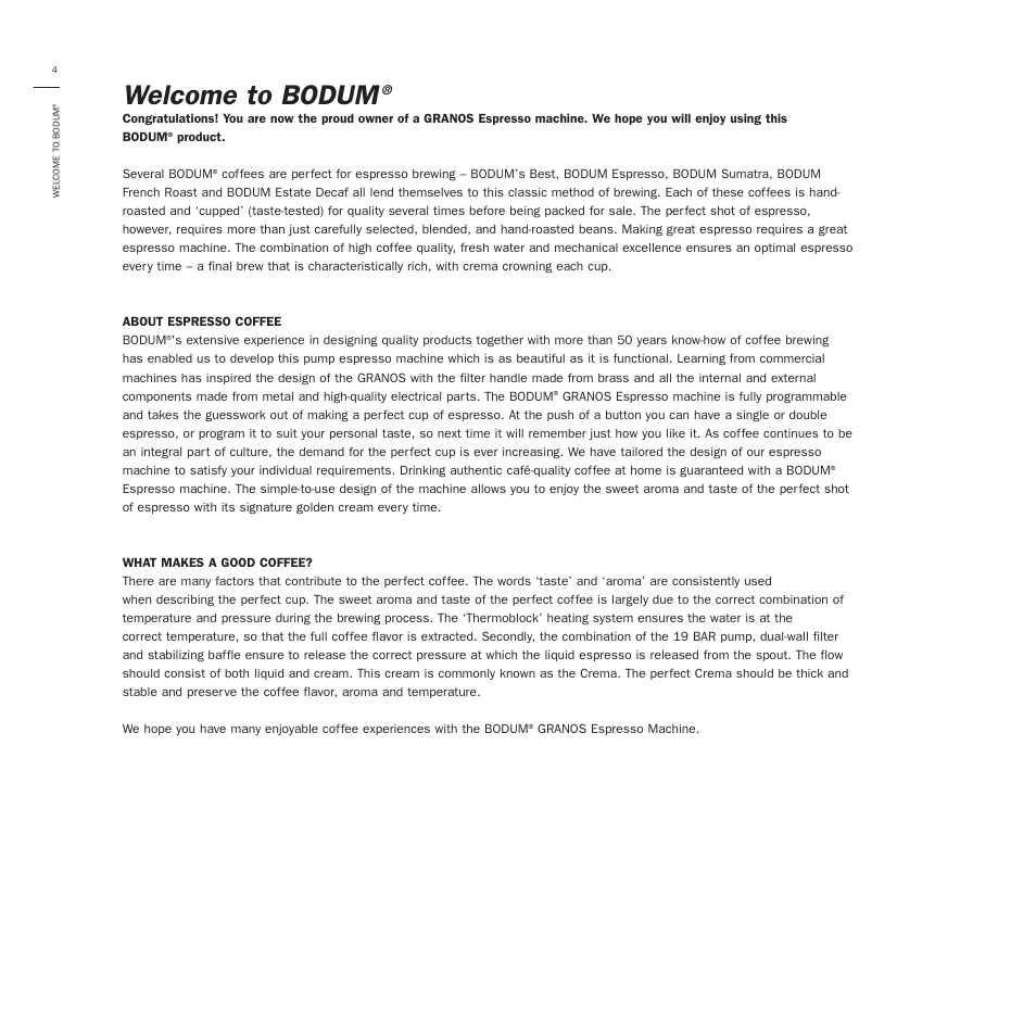 Welcome to bodum | Bodum 3020 User Manual | Page 6 / 26