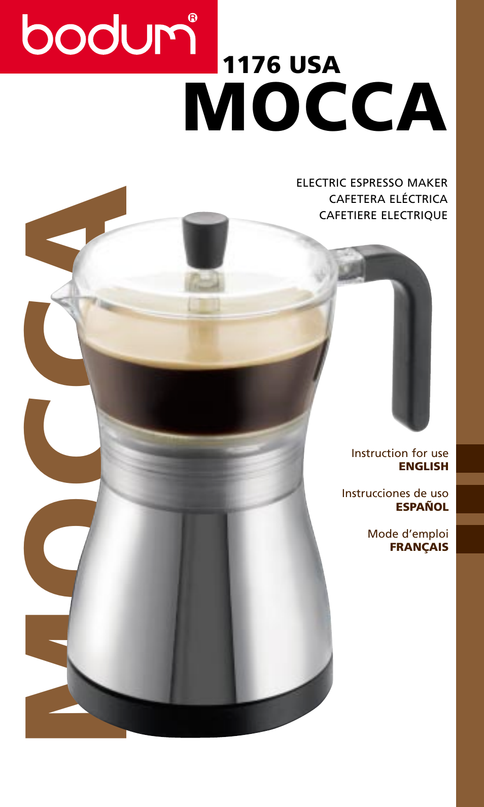 Bodum MOCCA 1176 USA User Manual | 16 pages