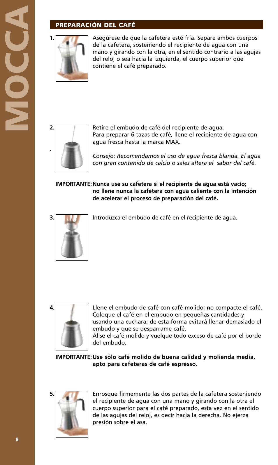 Mocca | Bodum MOCCA 1176 USA User Manual | Page 8 / 16