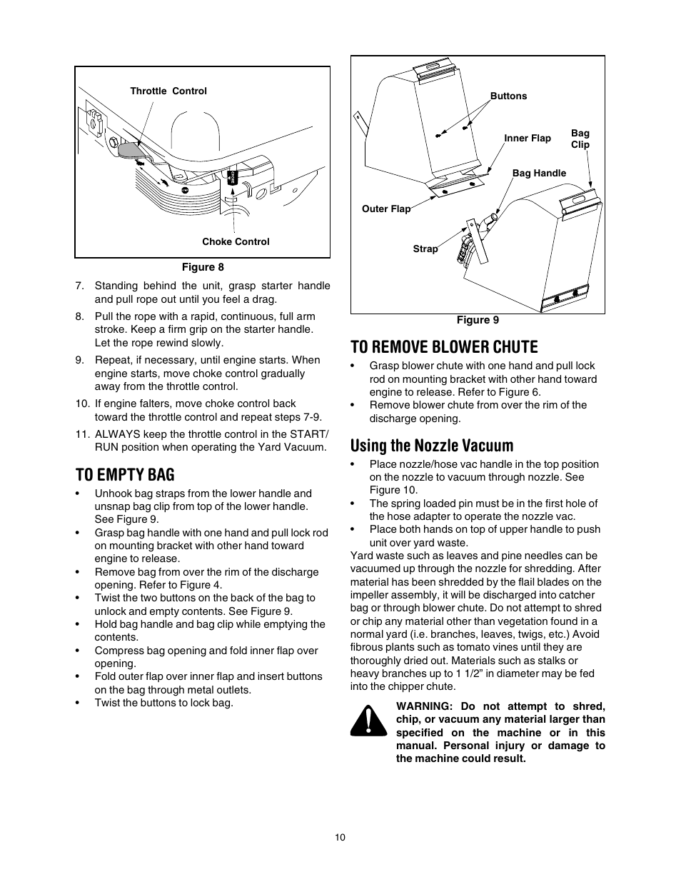 Using the nozzle vacuum | Craftsman 247.770550 User Manual | Page 10 / 21