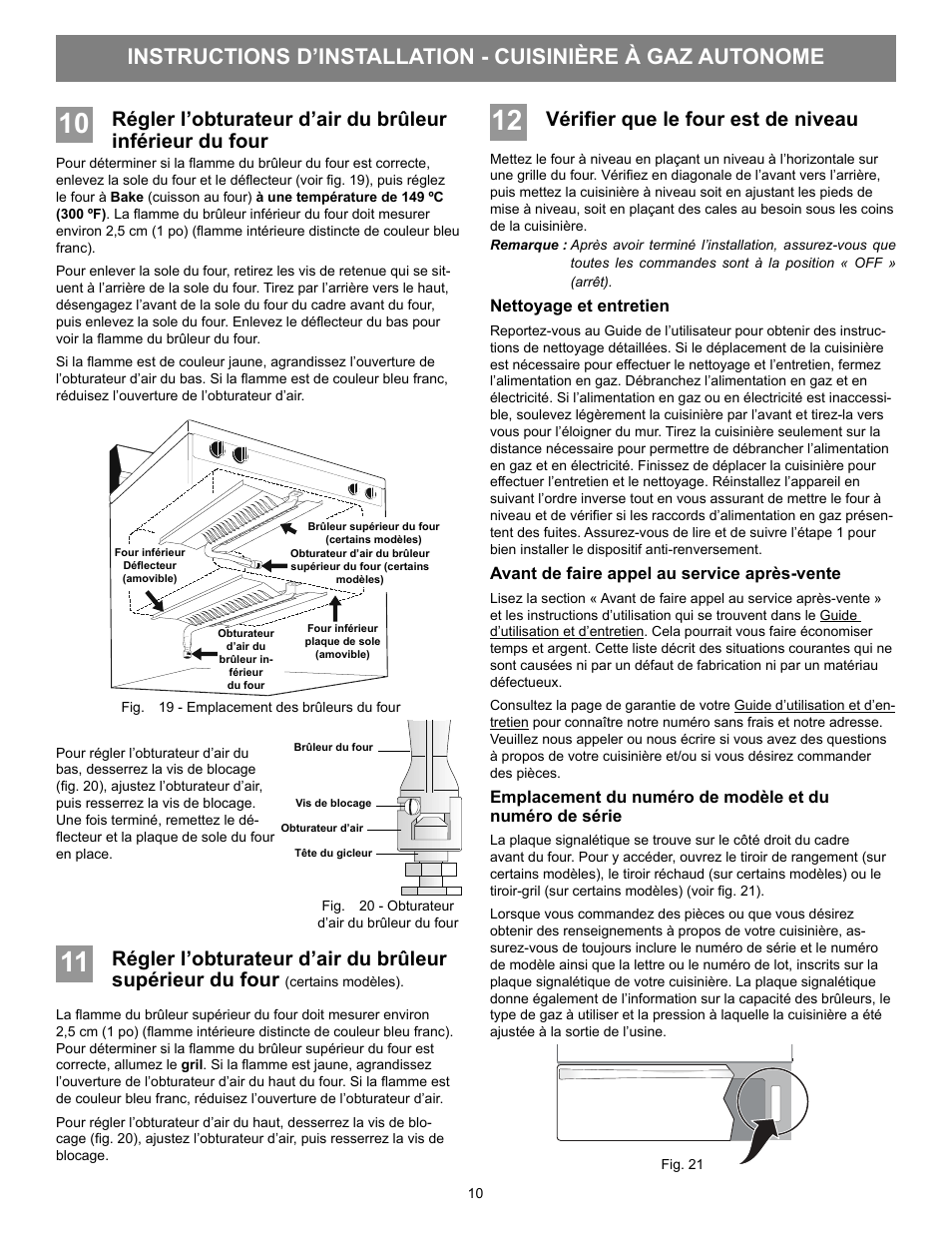 Vérifi er que le four est de niveau | FRIGIDAIRE FFGF3053LS User Manual | Page 32 / 32