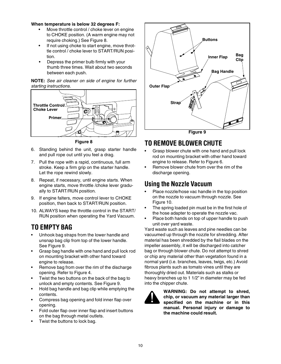 Using the nozzle vacuum | Craftsman 247.770550 User Manual | Page 10 / 54