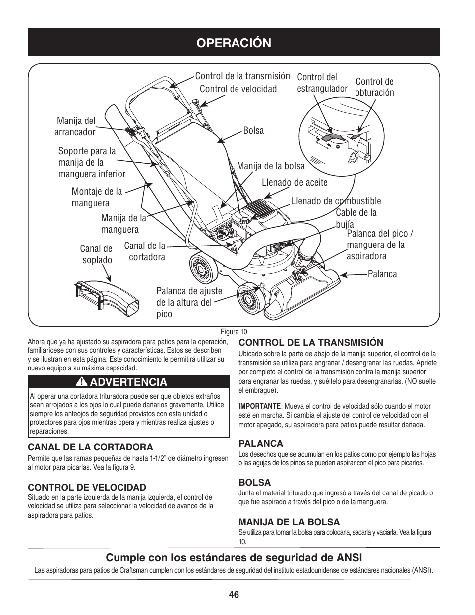 Operación | Craftsman 247.77013.0 User Manual | Page 46 / 64