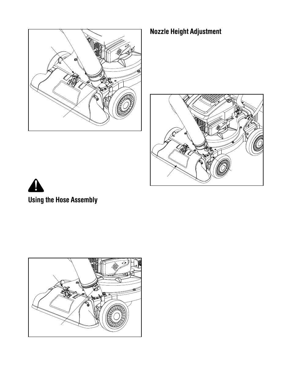 Using the hose assembly, Nozzle height adjustment | Craftsman 247.770550 User Manual | Page 11 / 40