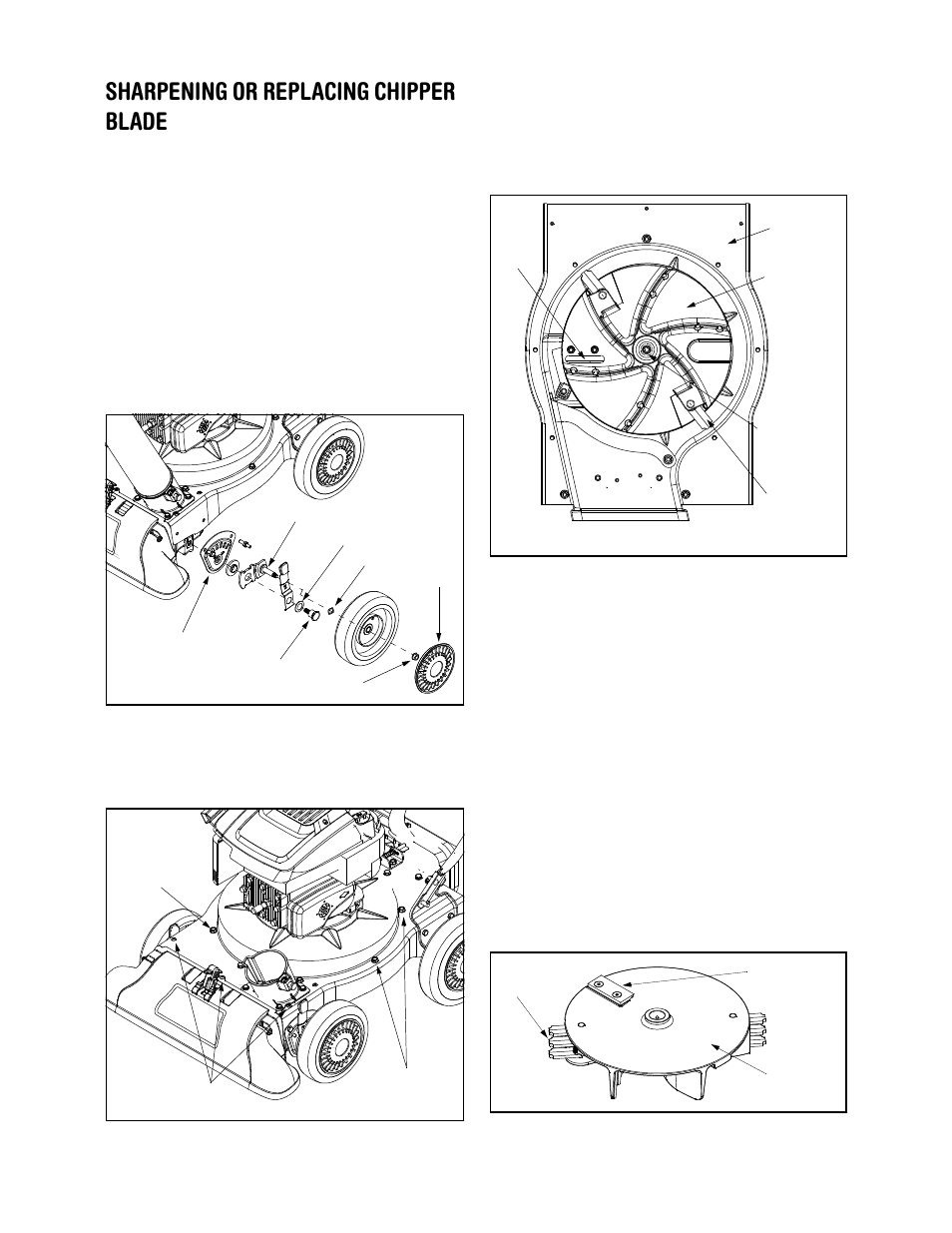 Sharpening or replacing chipper blade | Craftsman 247.770550 User Manual | Page 15 / 40