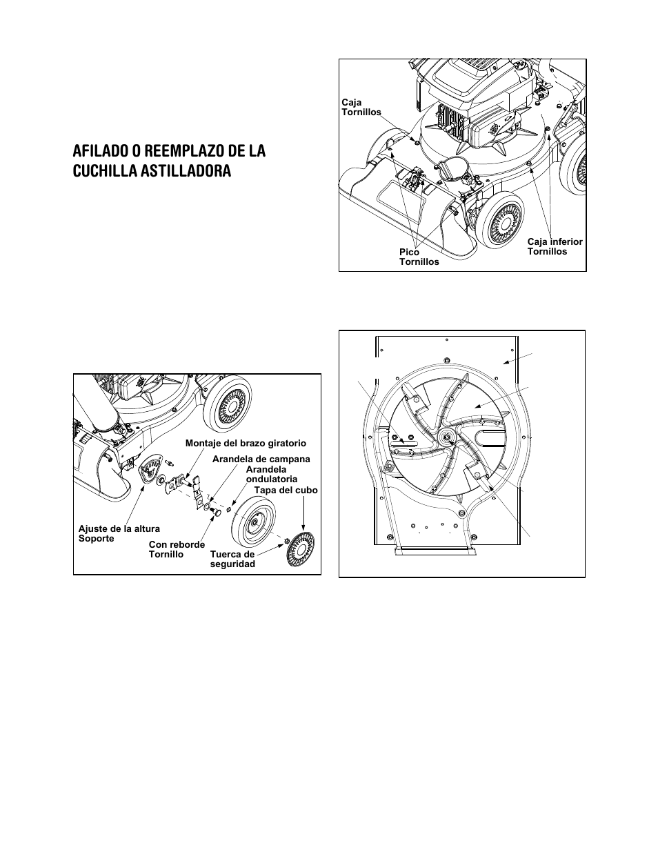 Afilado o reemplazo de la cuchilla astilladora | Craftsman 247.770550 User Manual | Page 35 / 40