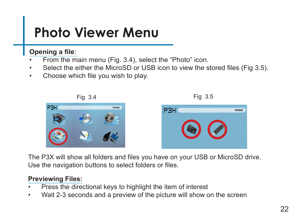 Photo viewer menu | AAXA Technologies P3X User Manual | Page 25 / 36