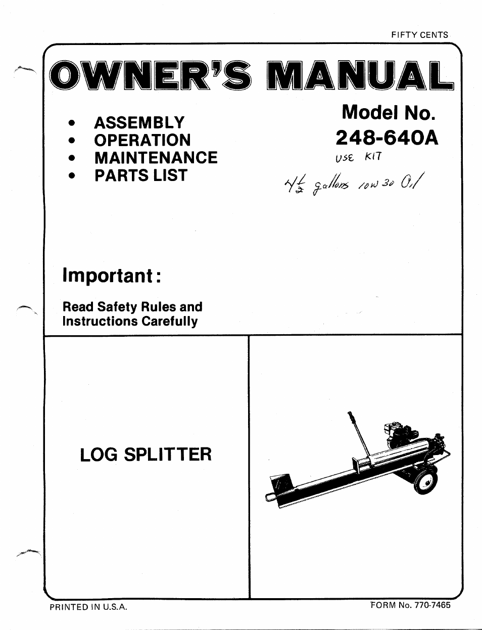 Bolens 248-604A User Manual | 15 pages